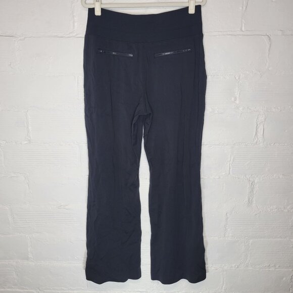 Athleta Women's Pants Zipper Pockets Split Hem Pull On Black AS IS - Picture 2 of 5